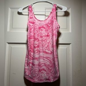 Pink and white tie dye tank